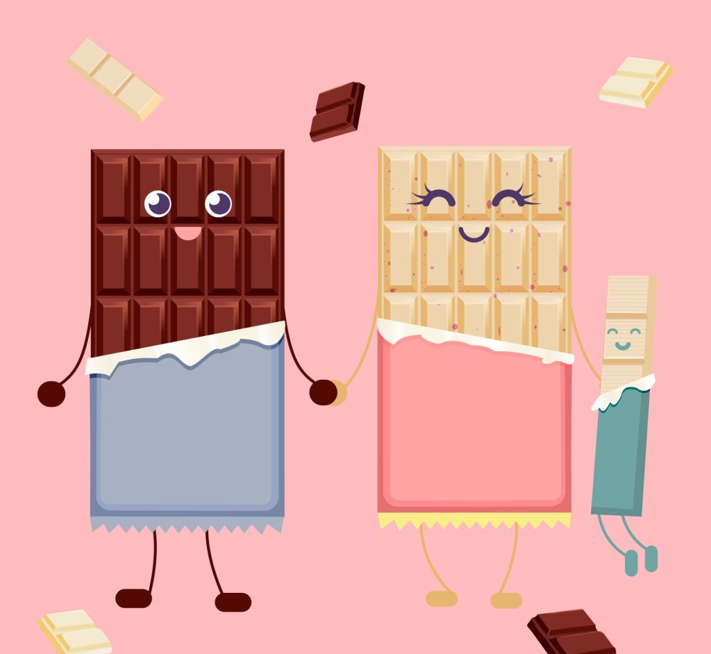 chocolat blanc et au lait chocolat blanc et au lait dessin
