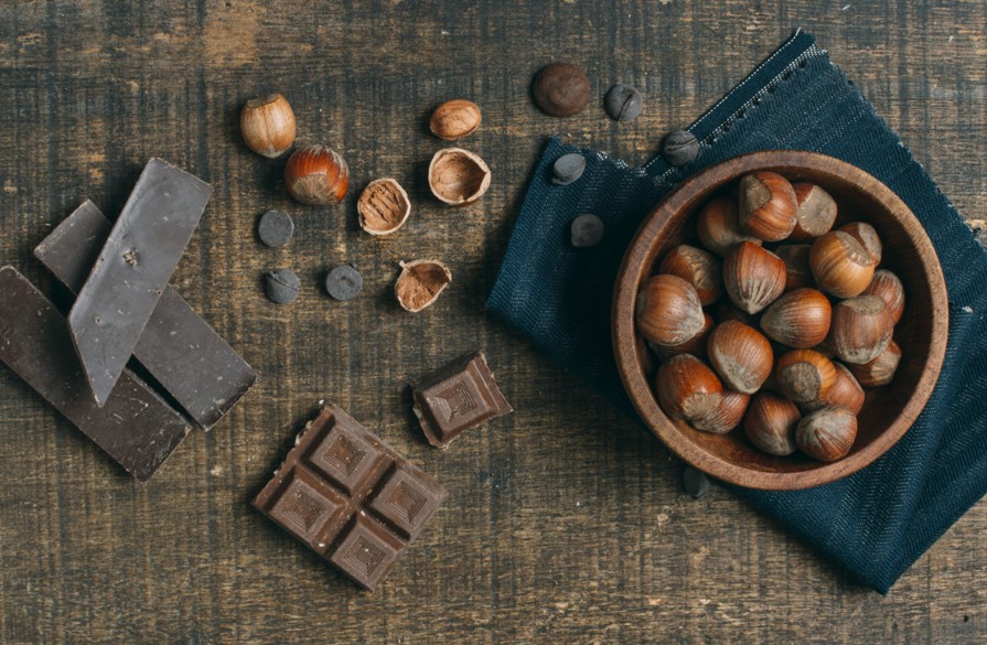 noisettes grillées chocolat 